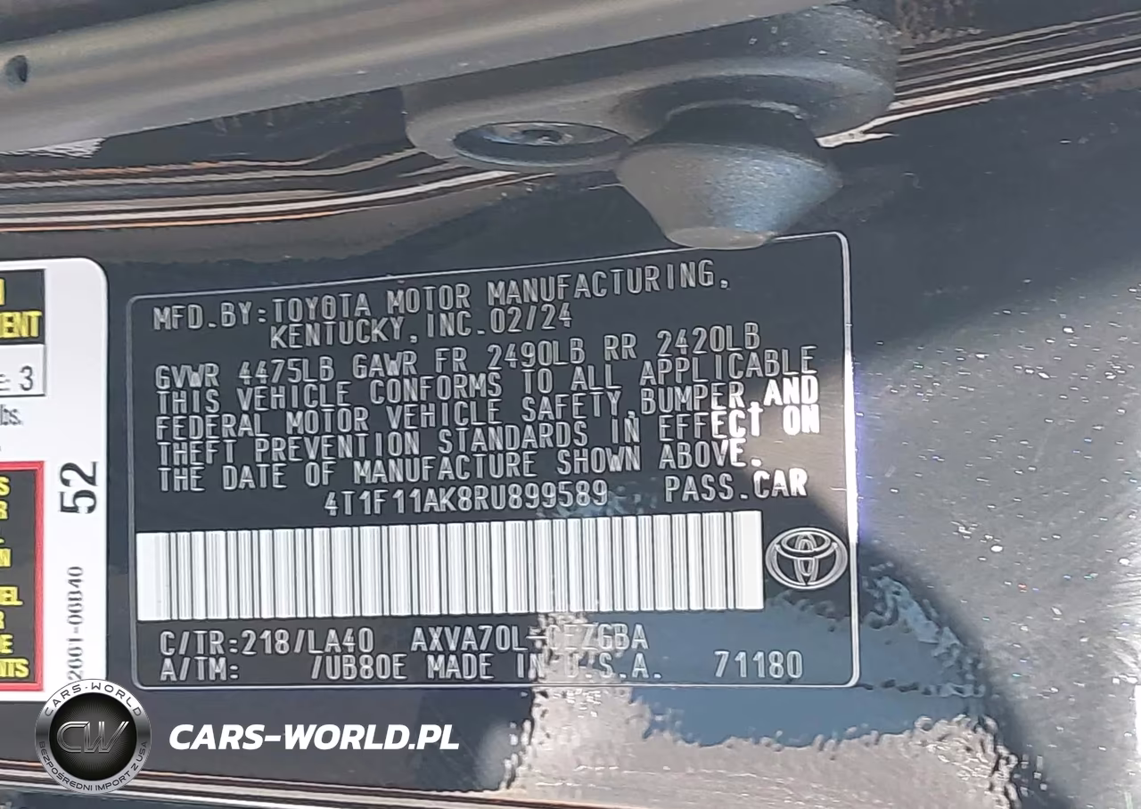 2024 Toyota Camry Xle VIN:4T1F11AK8RU899589 - 9