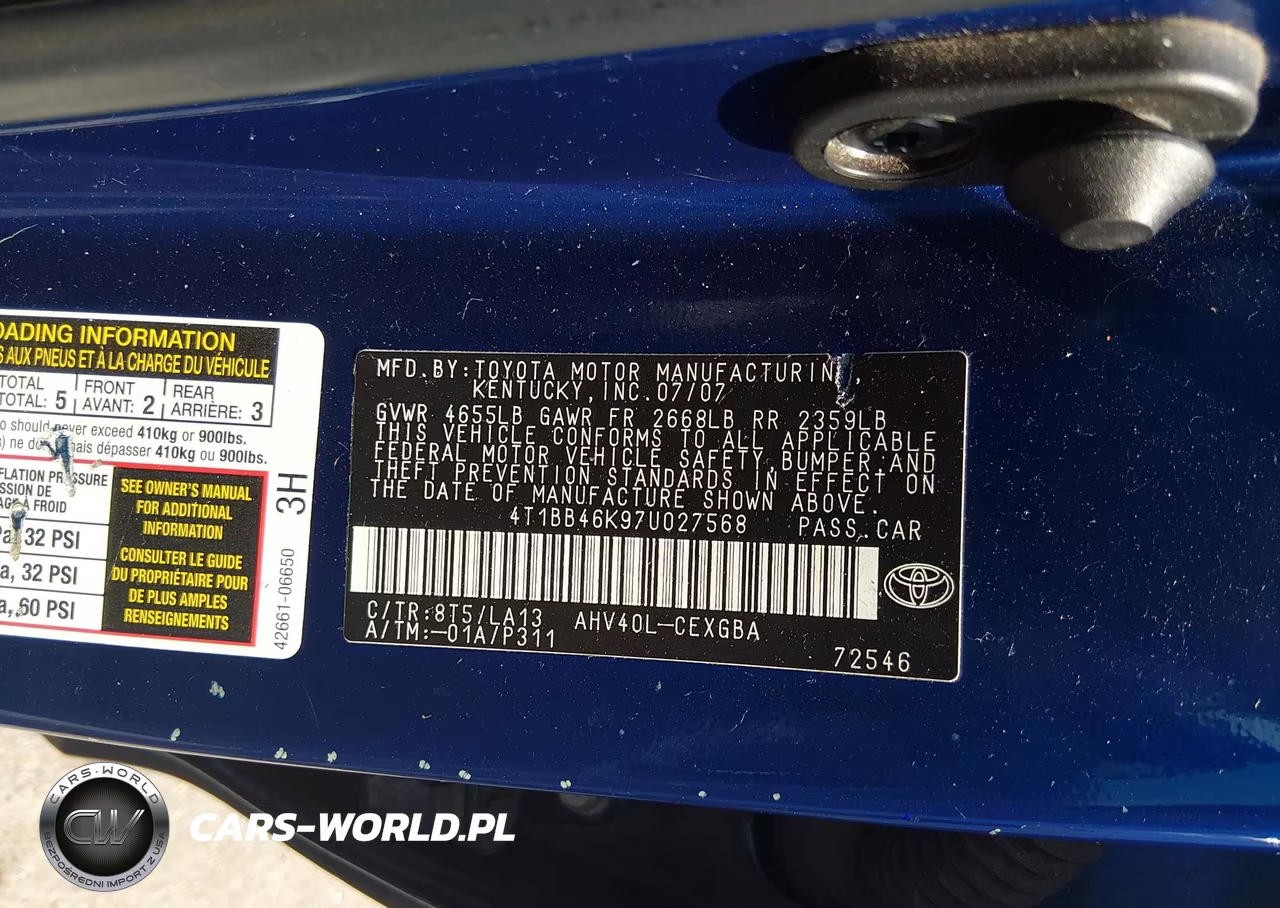 2007 Toyota Camry Hybrid VIN:4T1BB46K97U027568 - 9