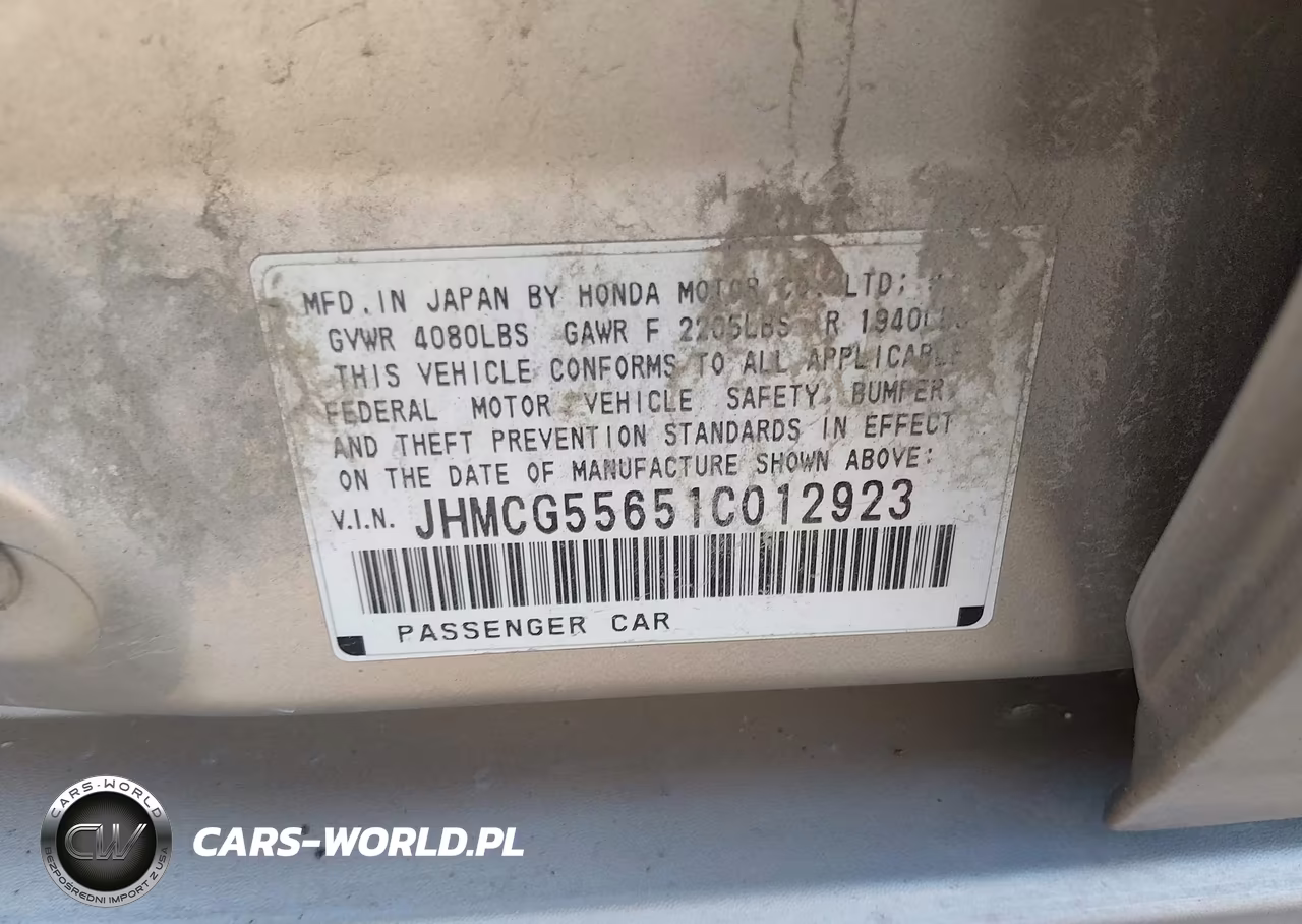 2001 Honda Accord 2.3 Ex VIN:JHMCG55651C012923 - 9