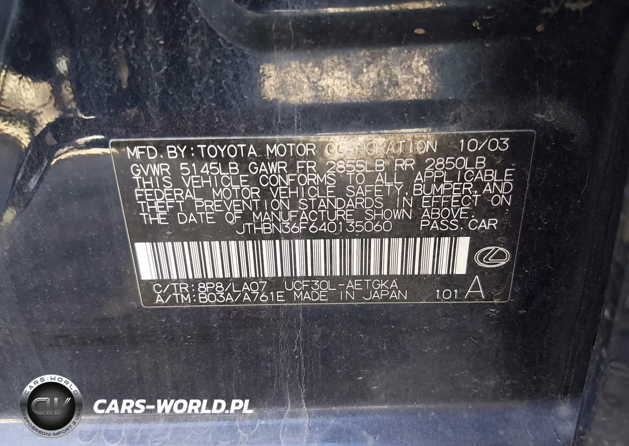2004 Lexus Ls 430 VIN:JTHBN36F640135060 - 9