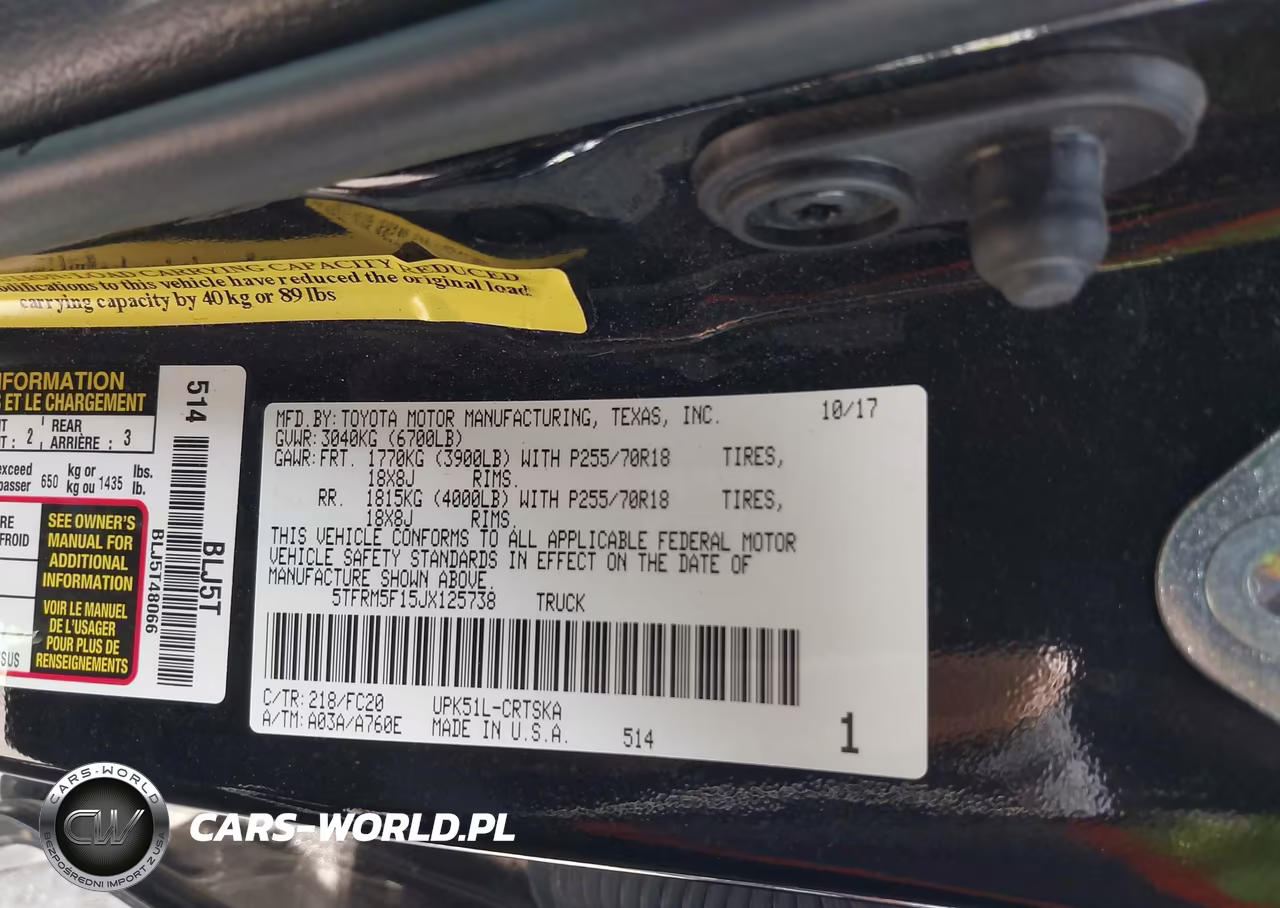 2018 Toyota Tundra Sr5 4.6L V8 VIN:5TFRM5F15JX125738 - 9