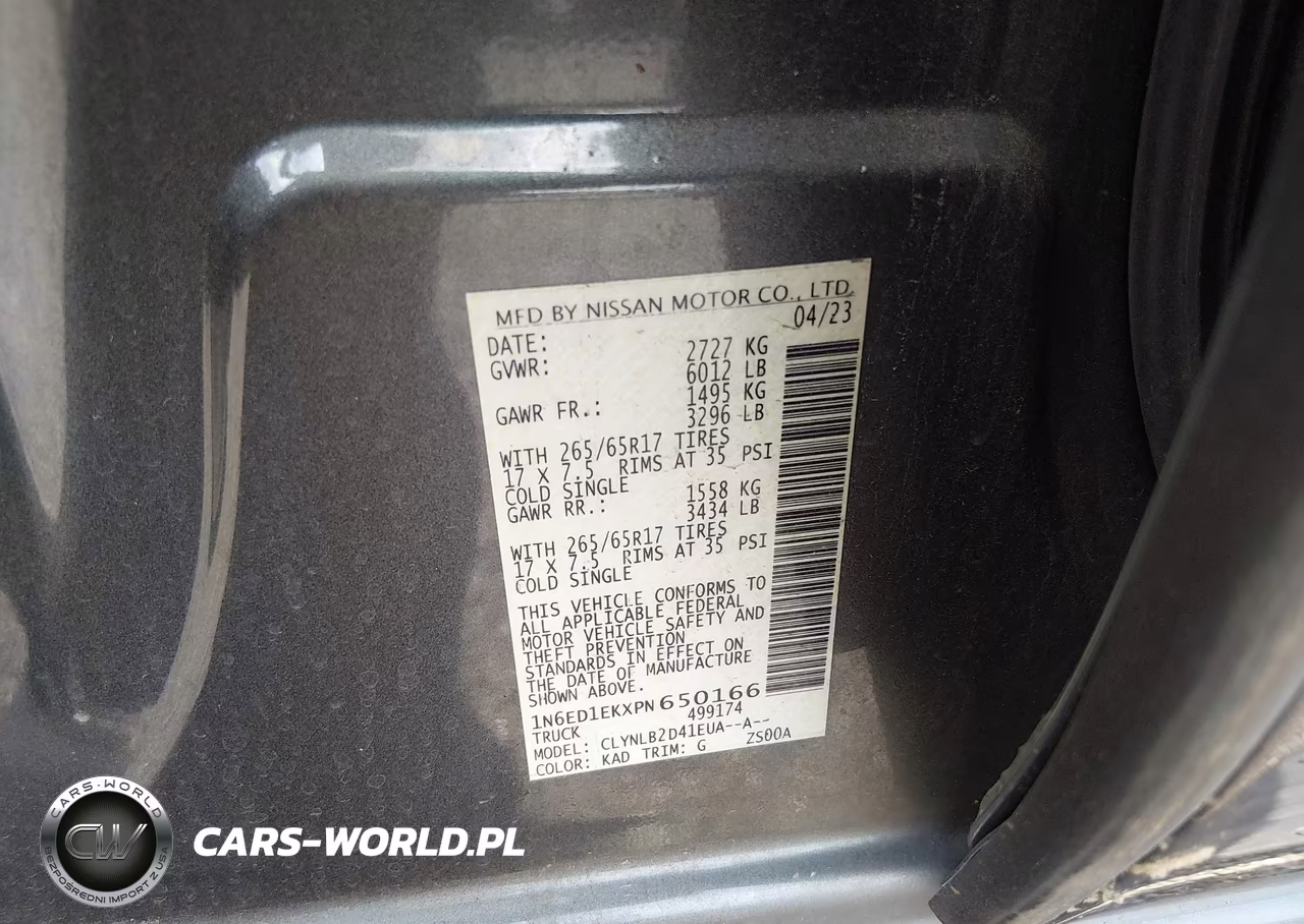2023 Nissan Frontier Sv 4X4 VIN:1N6ED1EKXPN650166 - 9