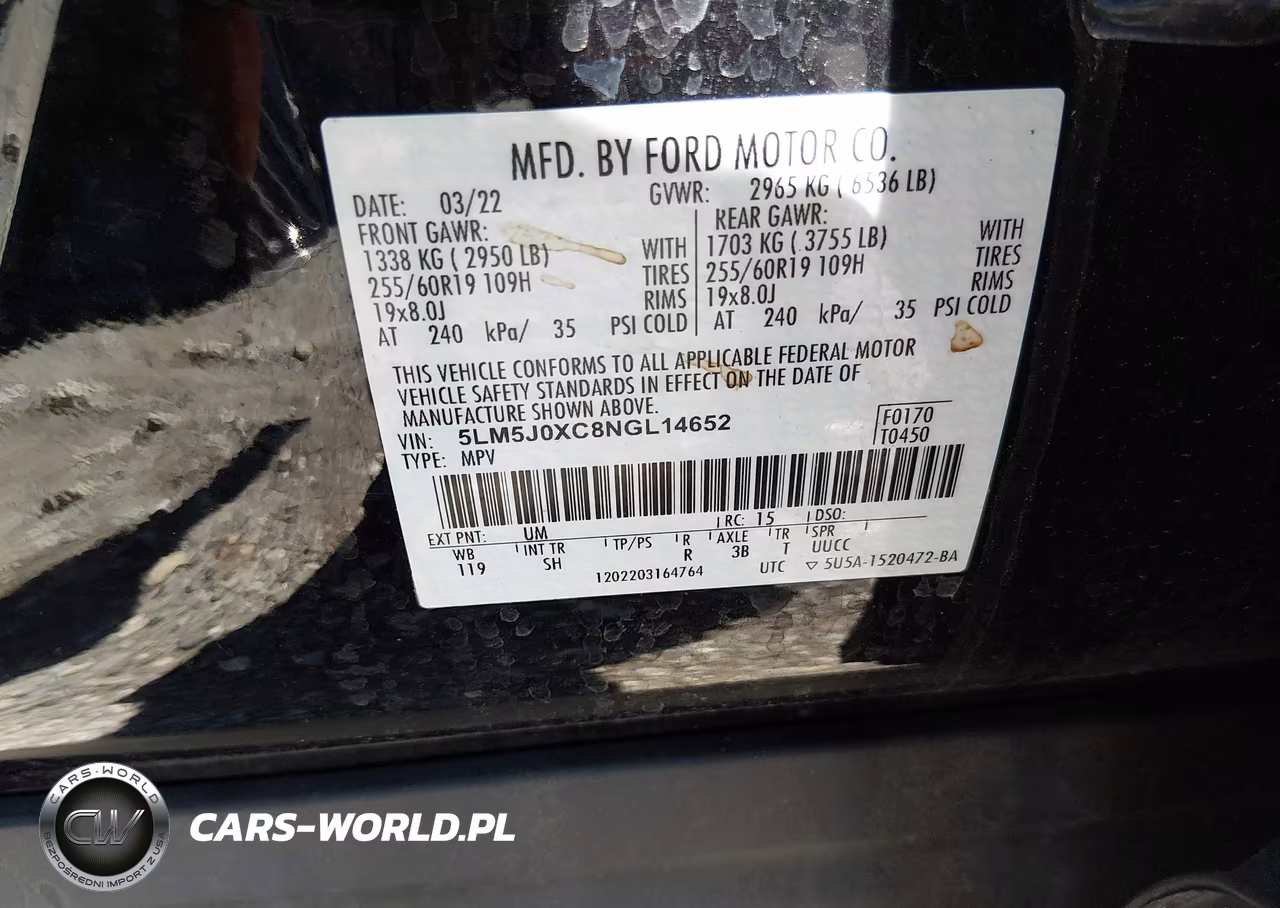 2022 Lincoln Aviator Livery VIN:5LM5J0XC8NGL14652 - 9