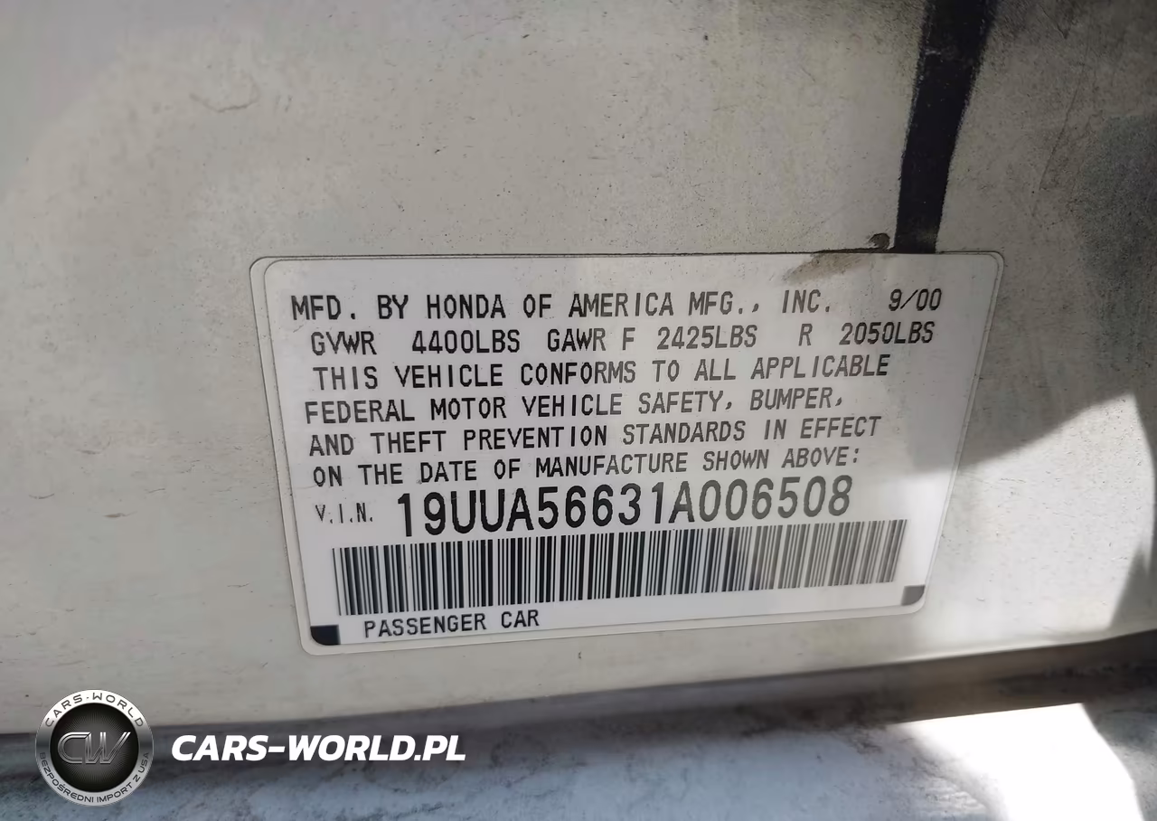 2001 Acura Tl 3.2 VIN:19UUA56631A006508 - 9