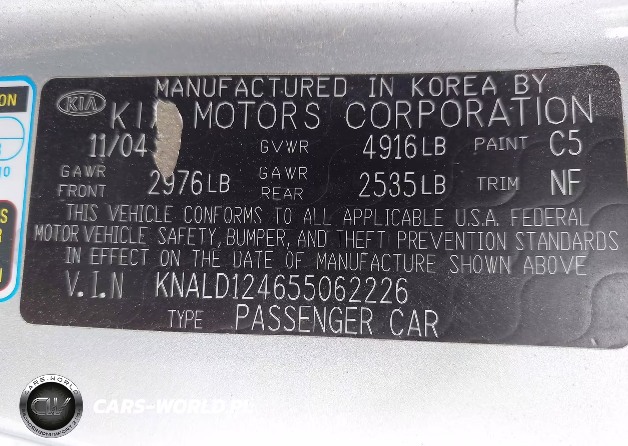 2005 Kia Amanti VIN:KNALD124655062226 - 9