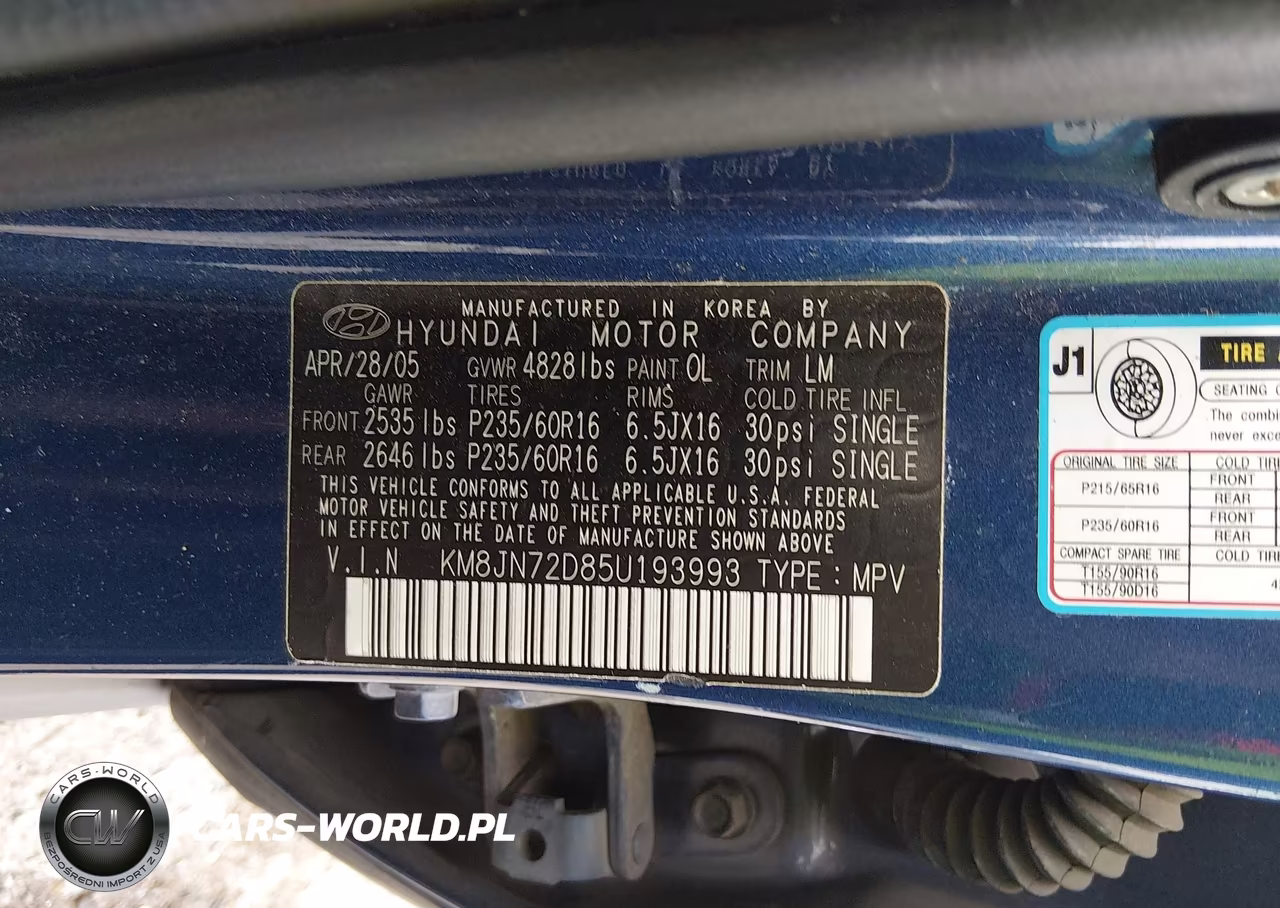 2005 Hyundai Tucson Gls-Lx VIN:KM8JN72D85U193993 - 9