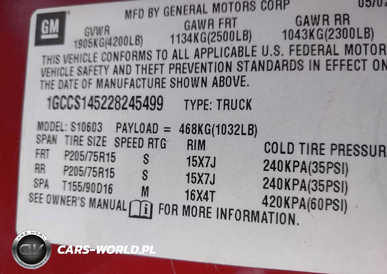 2002 Chevrolet S-10 VIN:1GCCS145228245499 - 9