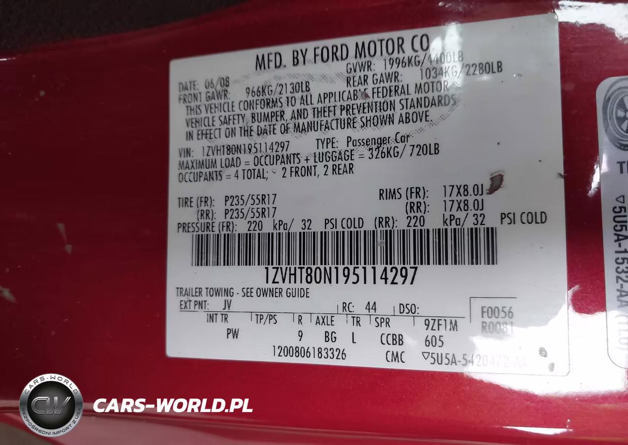 2009 Ford Mustang V6-V6 Premium VIN:1ZVHT80N195114297 - 9
