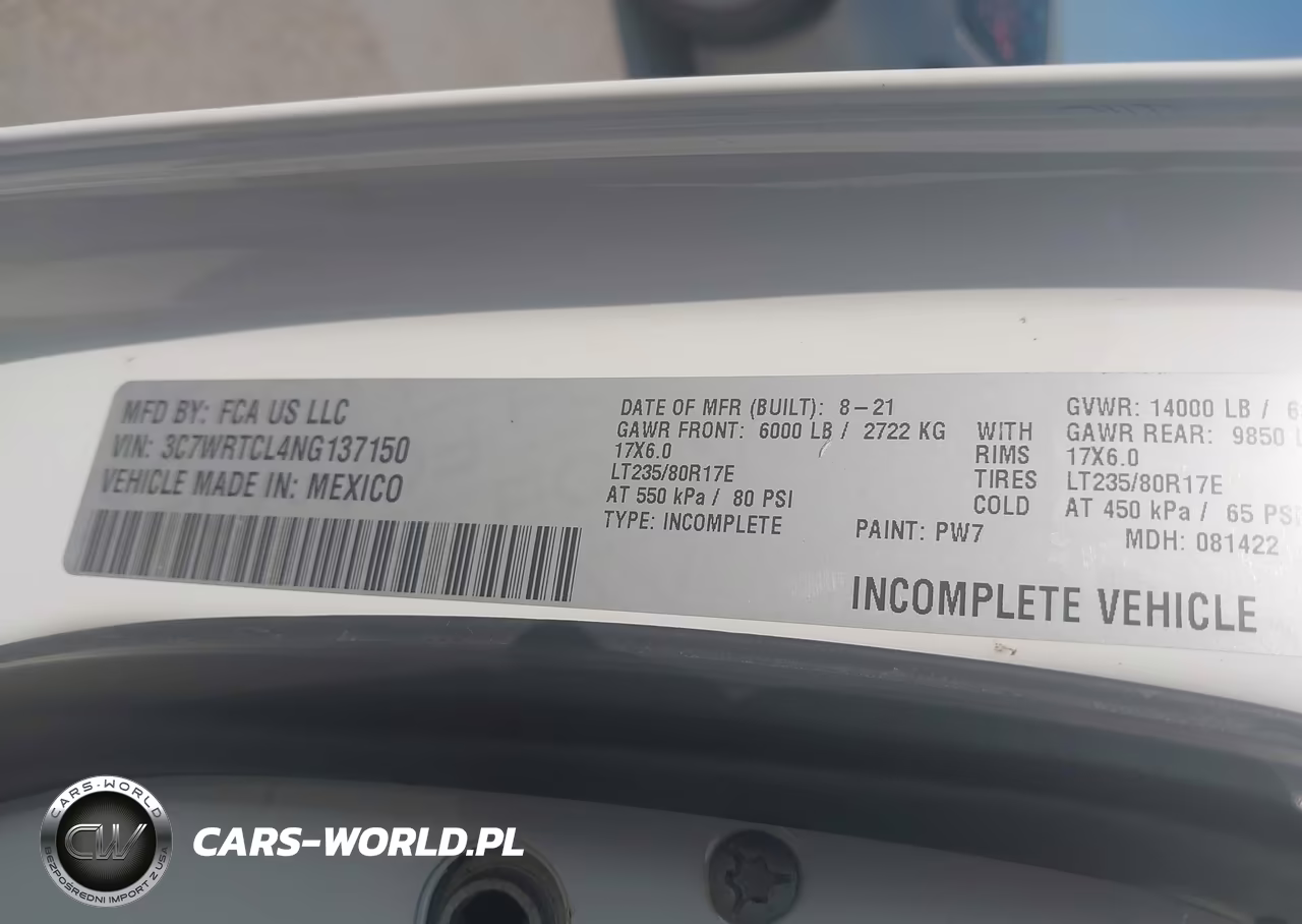 2022 Ram 3500 Chassis Tradesman-Slt-Laramie-Limited VIN:3C7WRTCL4NG137150 - 8