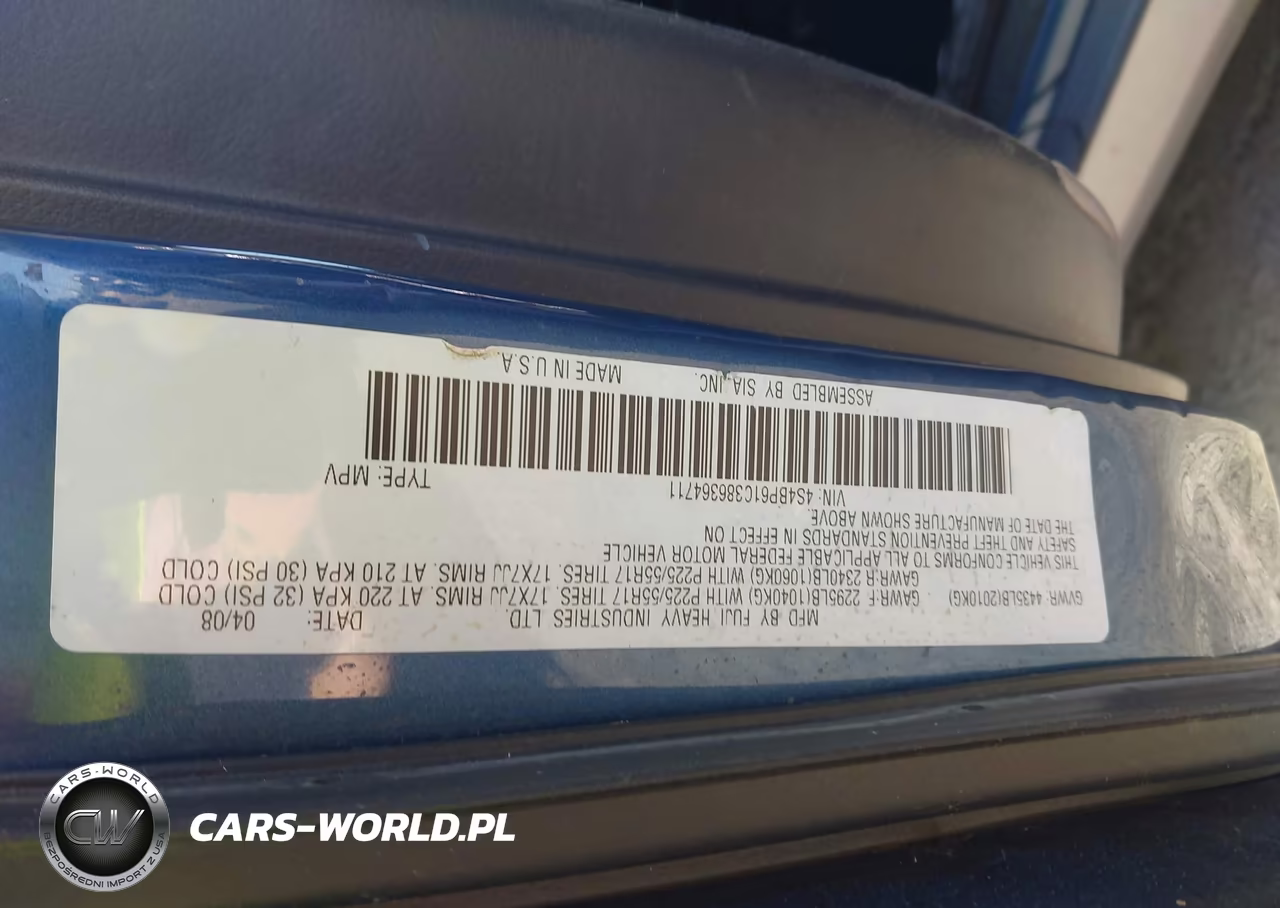 2008 Subaru Outback (Natl) I VIN:4S4BP61C386364711 - 9