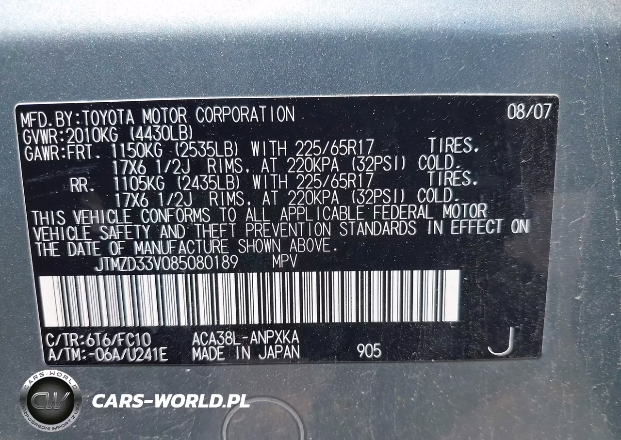 2008 Toyota Rav4 VIN:JTMZD33V085080189 - 9