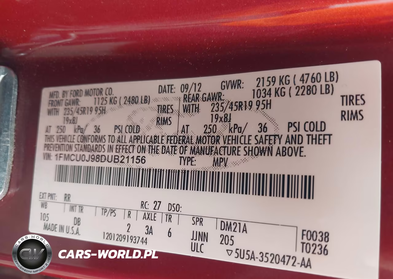 2013 Ford Escape Titanium VIN:1FMCU0J98DUB21156 - 9