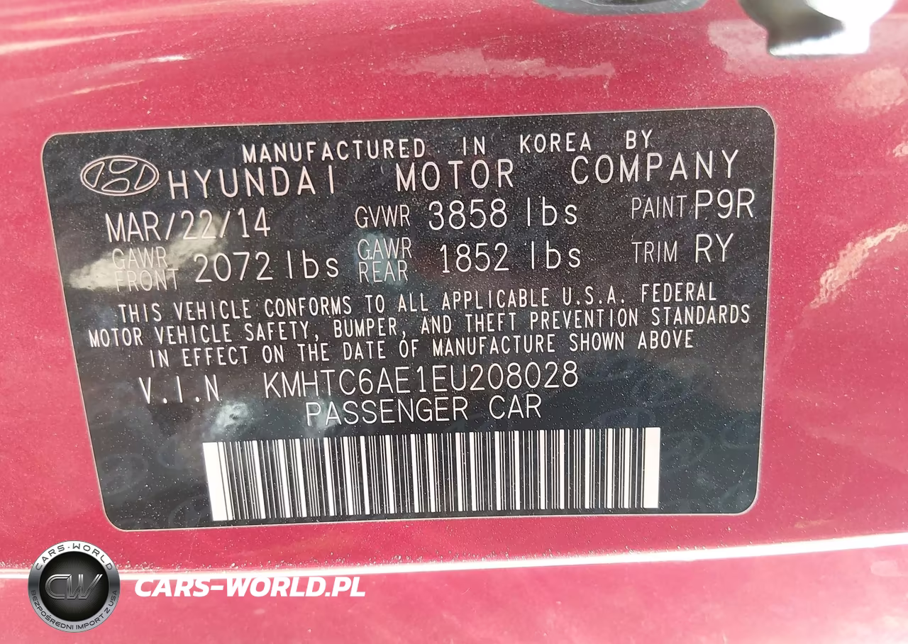 2014 Hyundai Veloster Turbo W-Black VIN:KMHTC6AE1EU208028 - 9