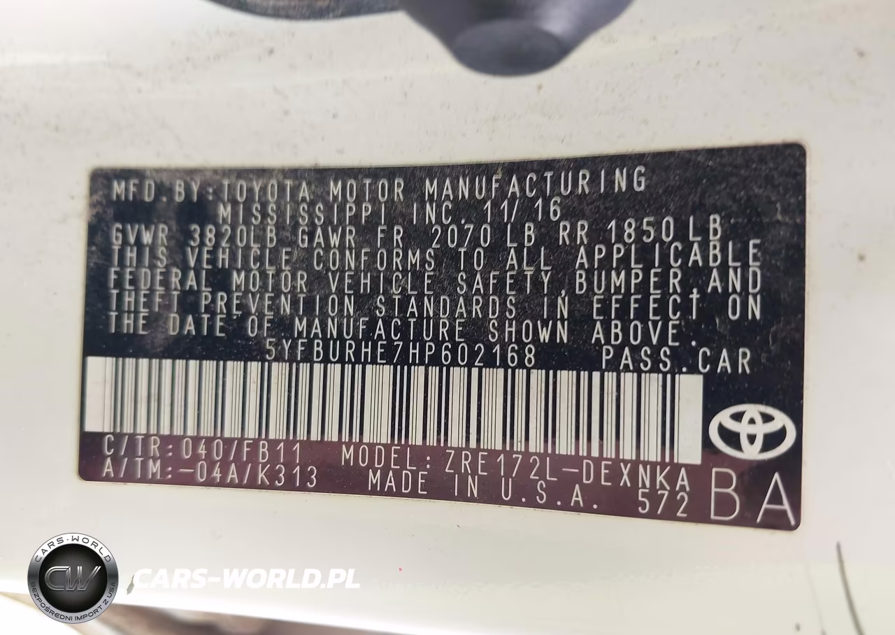 2017 Toyota Corolla Le VIN:5YFBURHE7HP602168 - 9