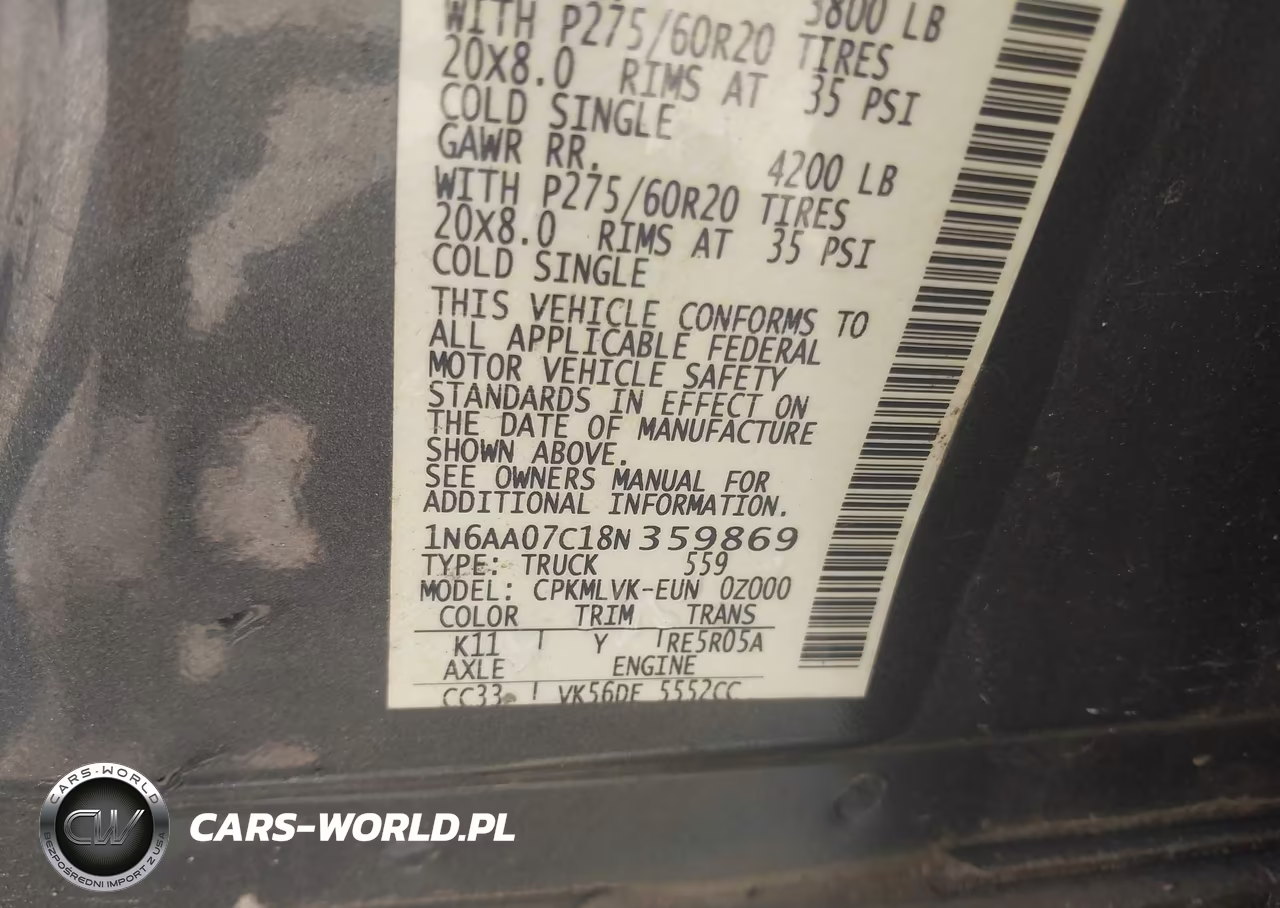 2008 Nissan Titan Le-Pro-4X-Se-Xe VIN:1N6AA07C18N359869 - 9