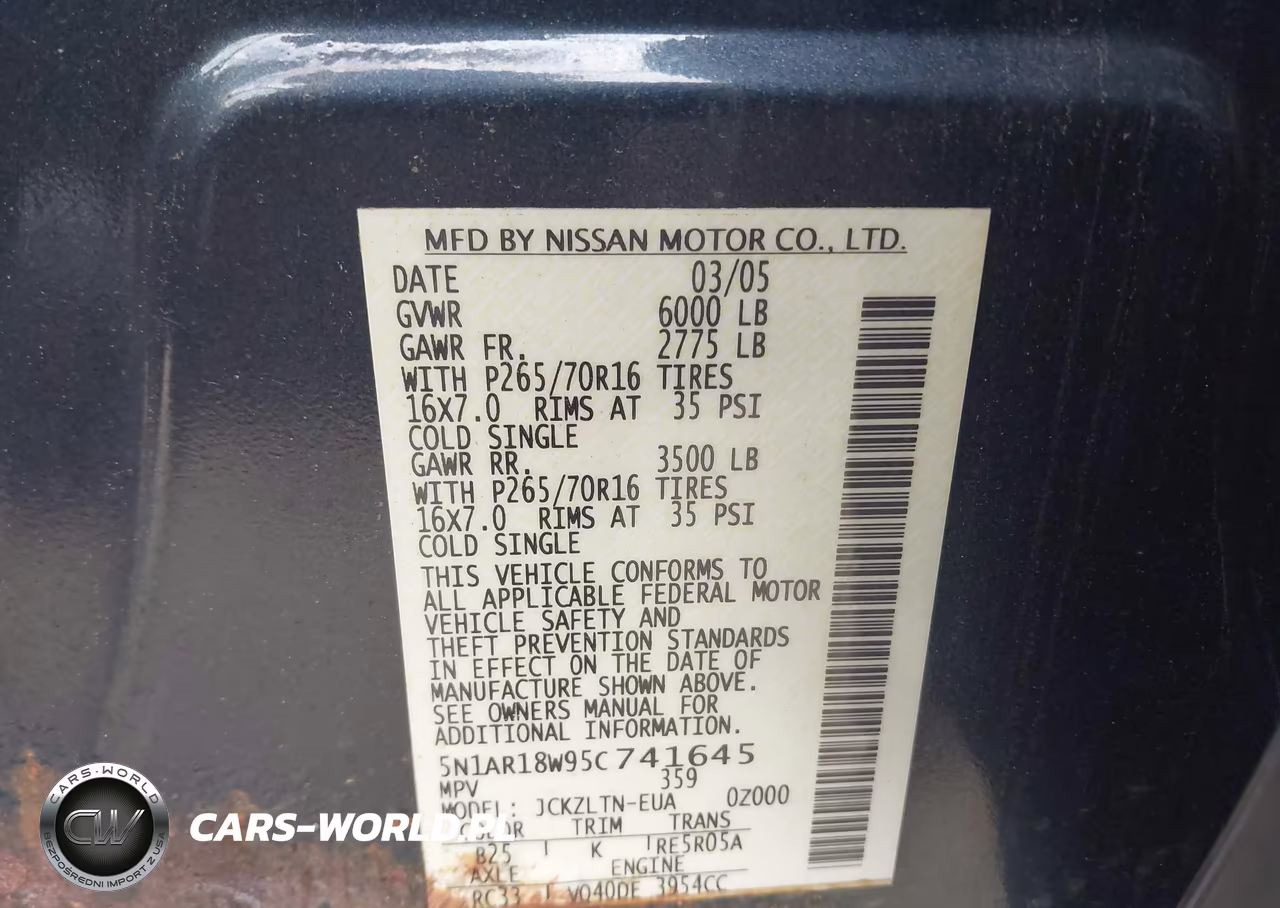2005 Nissan Pathfinder Se VIN:5N1AR18W95C741645 - 9