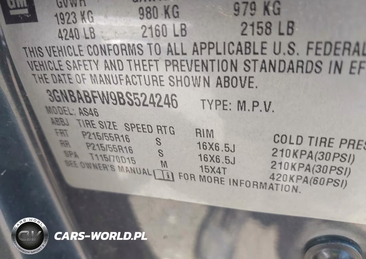 2011 Chevrolet Hhr Lt W-1Lt VIN:3GNBABFW9BS524246 - 9