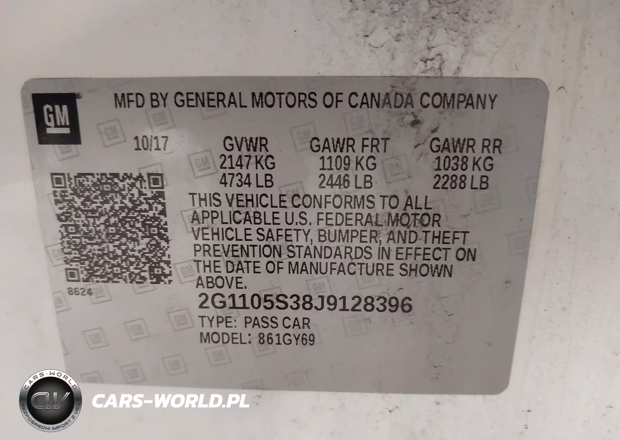 2018 Chevrolet Impala 1Lt VIN:2G1105S38J9128396 - 9