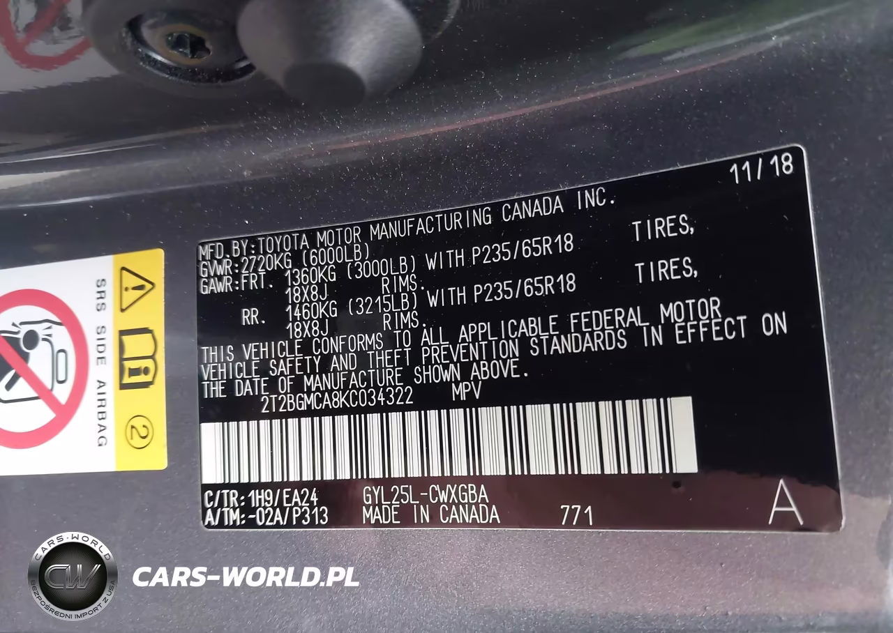 2019 Lexus Rx 450H VIN:2T2BGMCA8KC034322 - 9