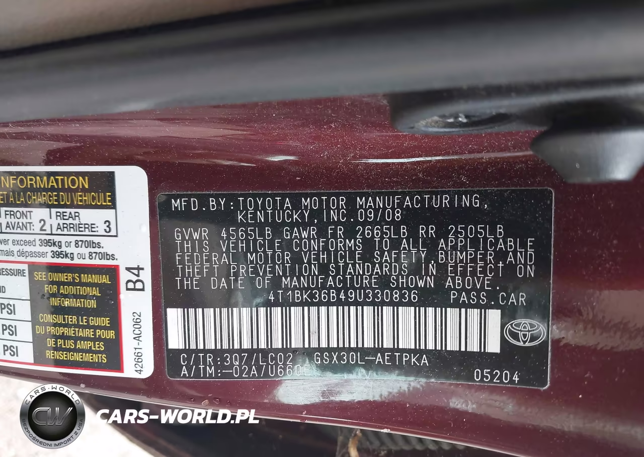 2009 Toyota Avalon Limited VIN:4T1BK36B49U330836 - 9