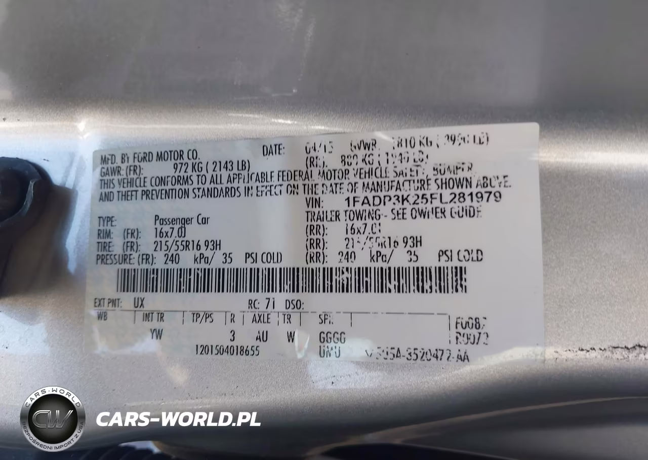 2015 Ford Focus Se VIN:1FADP3K25FL281979 - 9