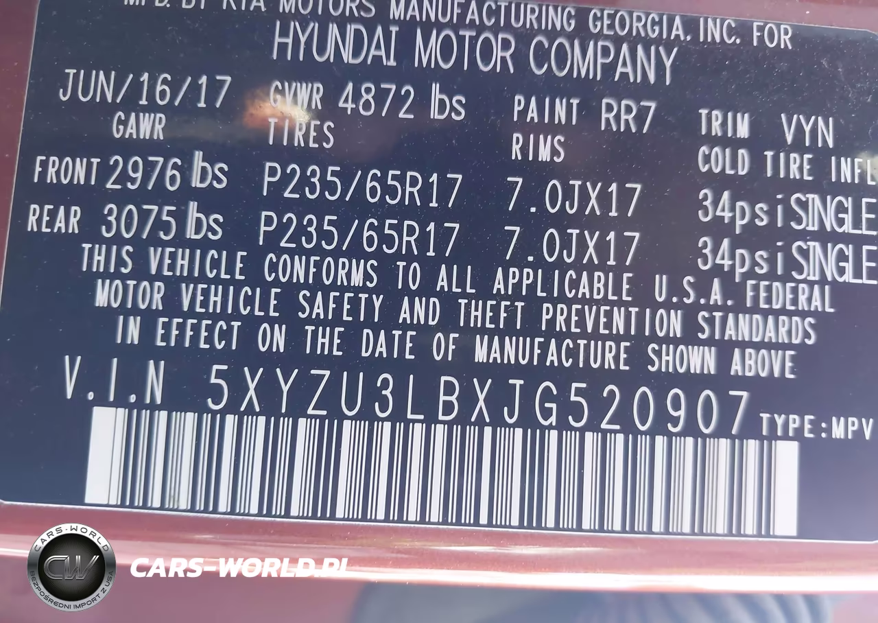 2018 Hyundai Santa Fe Sport 2.4L VIN:5XYZU3LBXJG520907 - 9