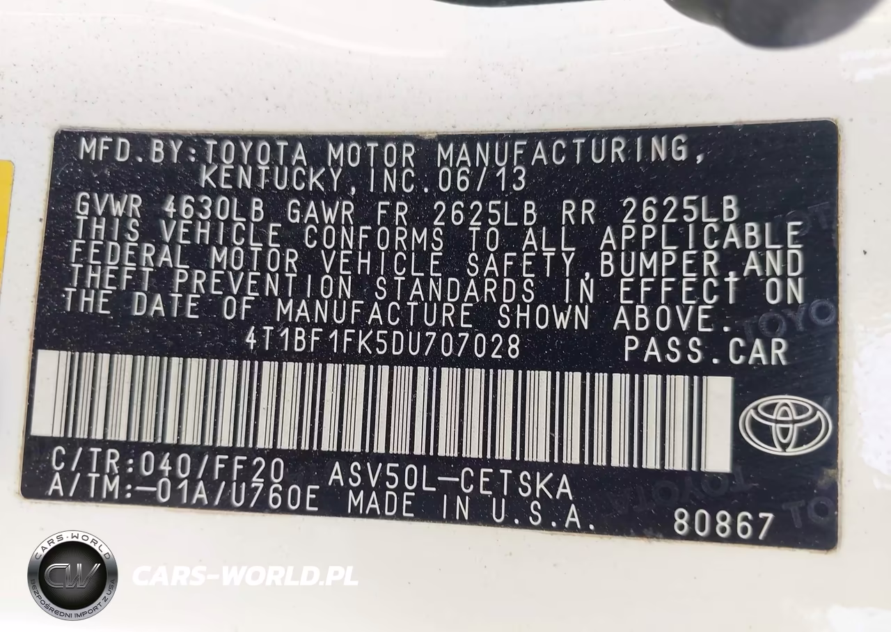 2013 Toyota Camry Se VIN:4T1BF1FK5DU707028 - 9