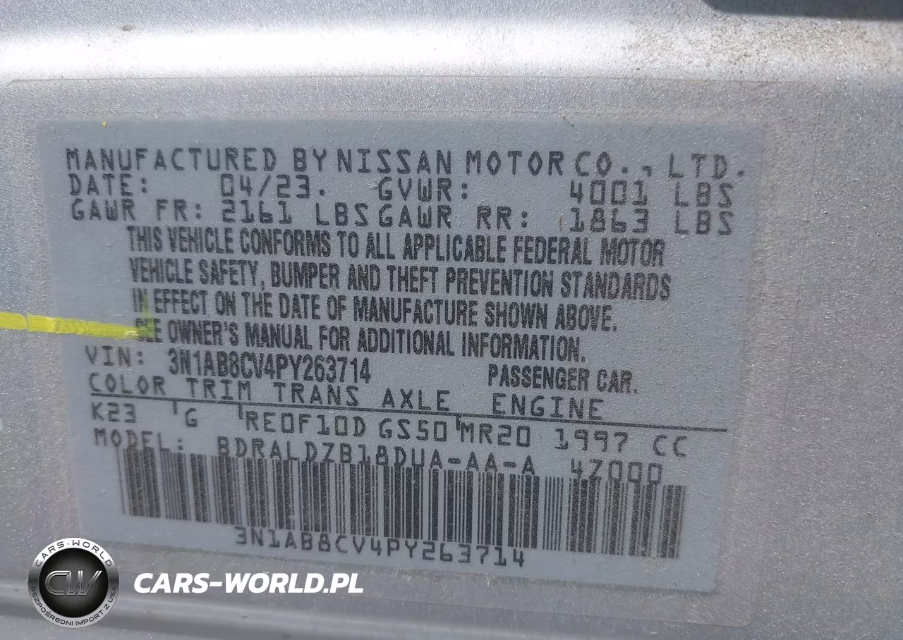 2023 Nissan Sentra Sv Xtronic Cvt VIN:3N1AB8CV4PY263714 - 9