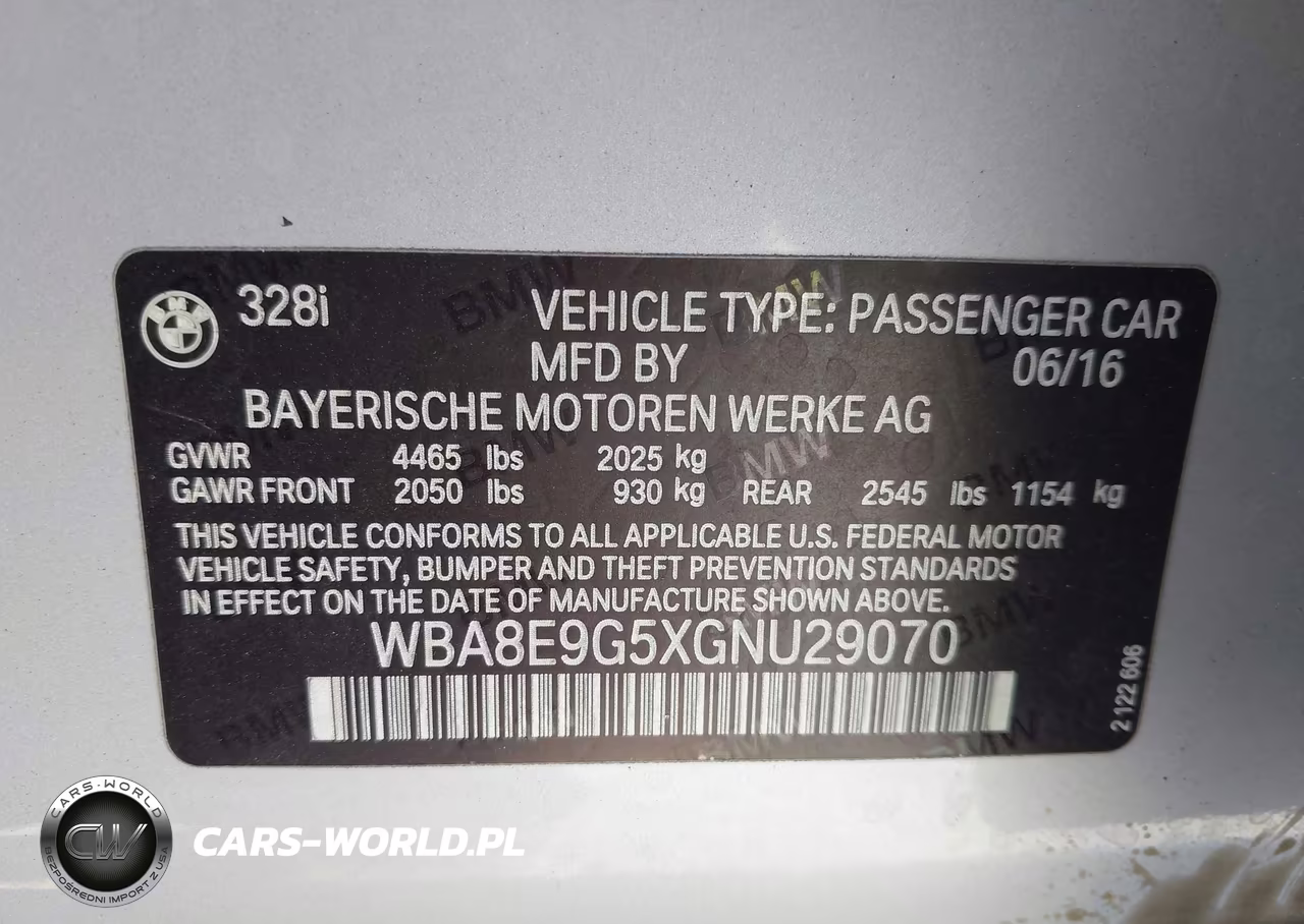 2016 BMW 328I VIN:WBA8E9G5XGNU29070 - 9