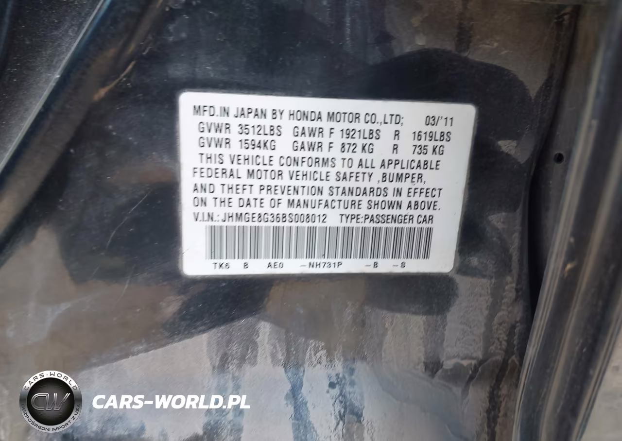 2011 Honda Fit VIN:JHMGE8G36BS008012 - 9