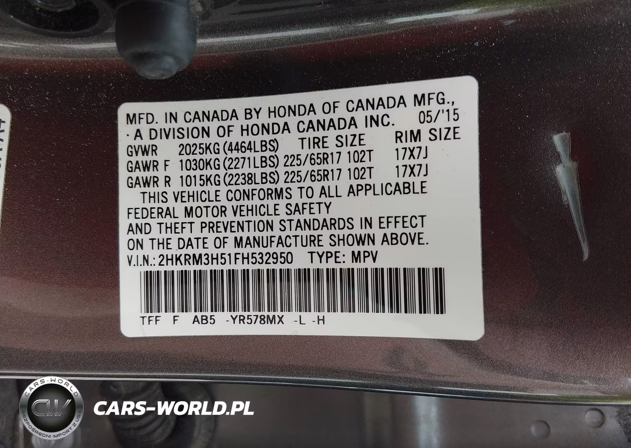 2015 Honda Cr-V Ex VIN:2HKRM3H51FH532950 - 9