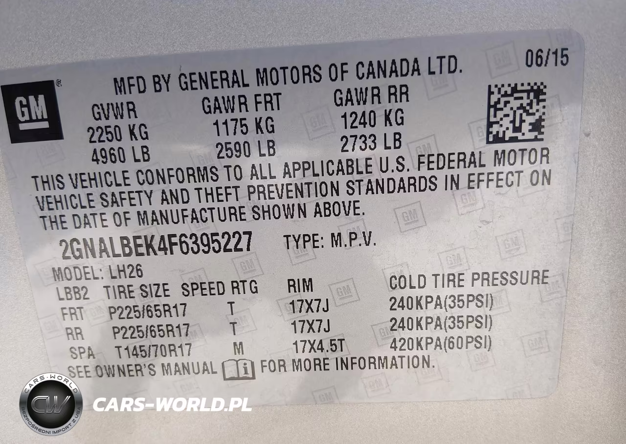 2015 Chevrolet Equinox Lt VIN:2GNALBEK4F6395227 - 9