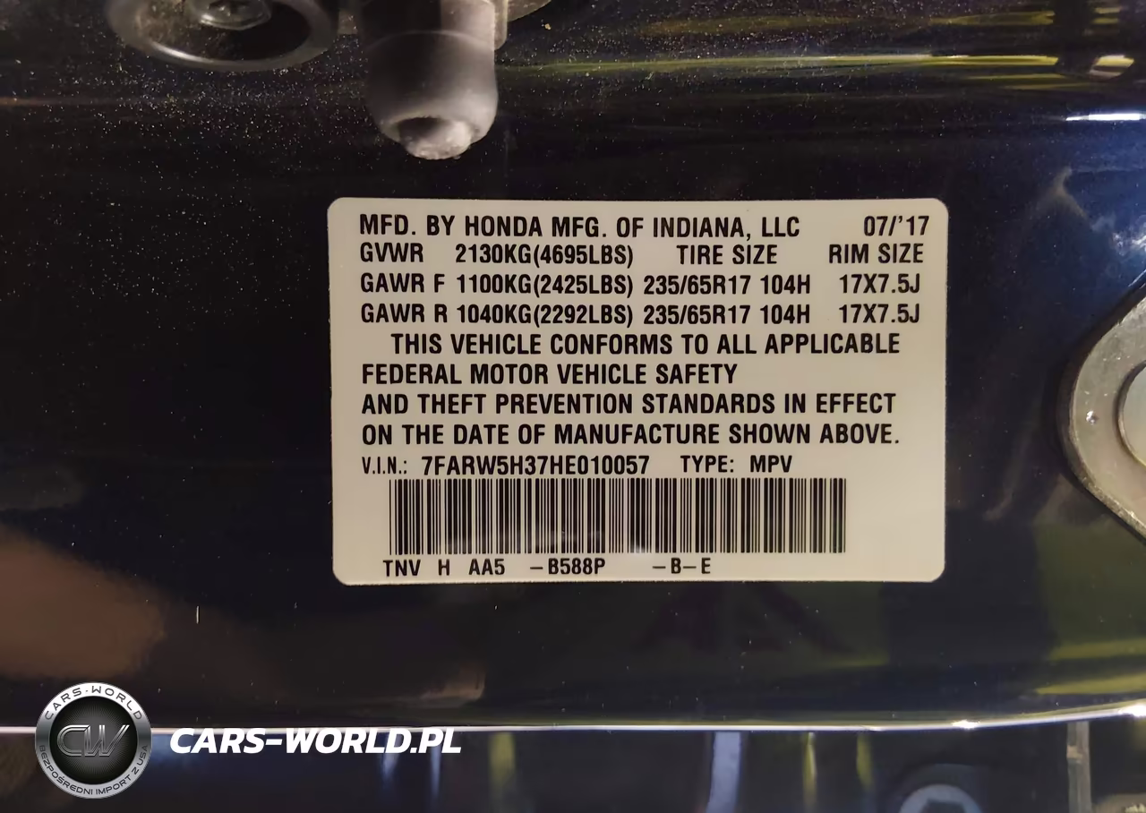 2017 Honda Cr-V Lx VIN:7FARW5H37HE010057 - 9