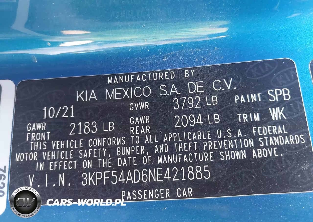 2022 Kia Forte Gt-Line VIN:3KPF54AD6NE421885 - 9