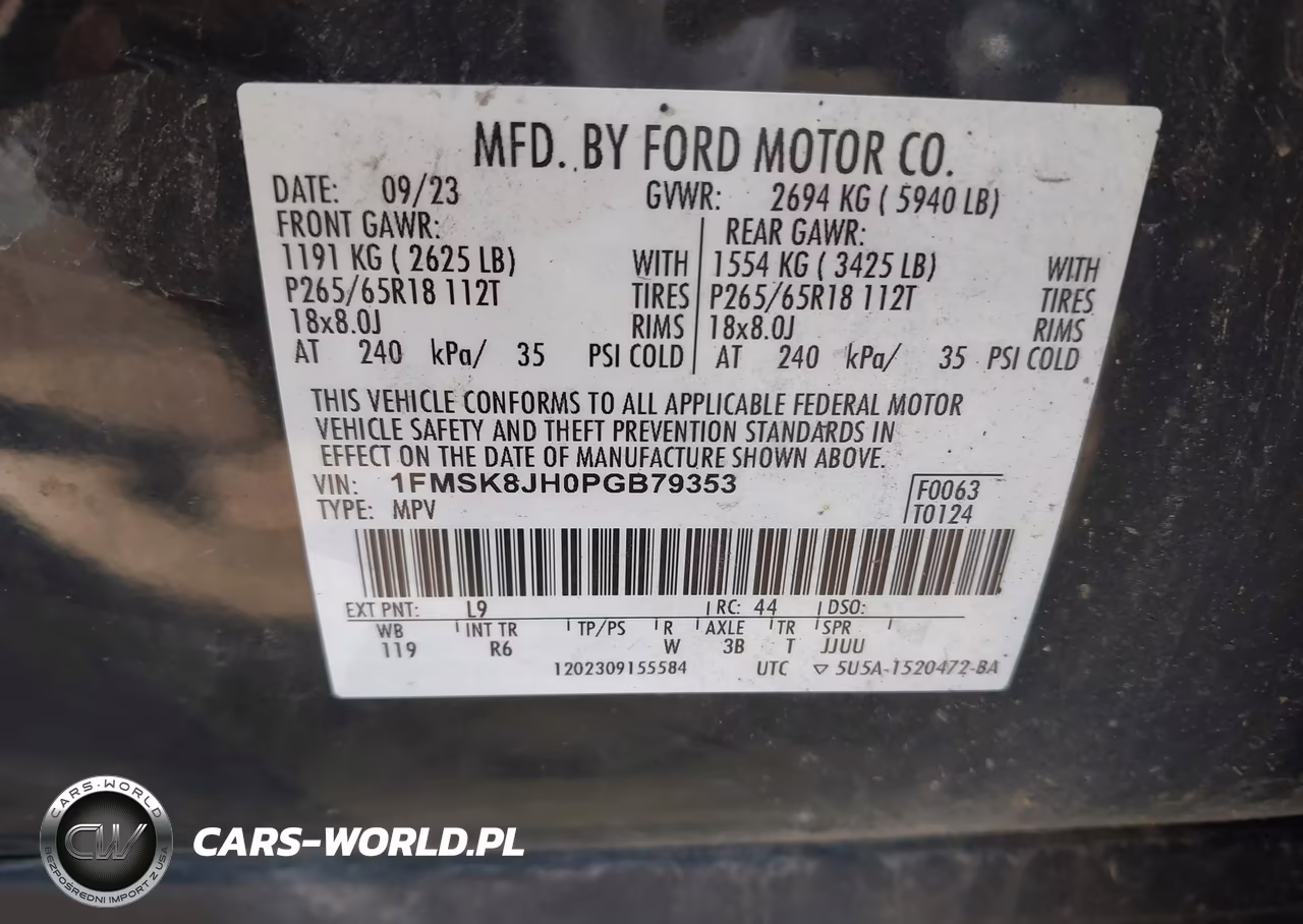 2023 Ford Explorer Timberline VIN:1FMSK8JH0PGB79353 - 9