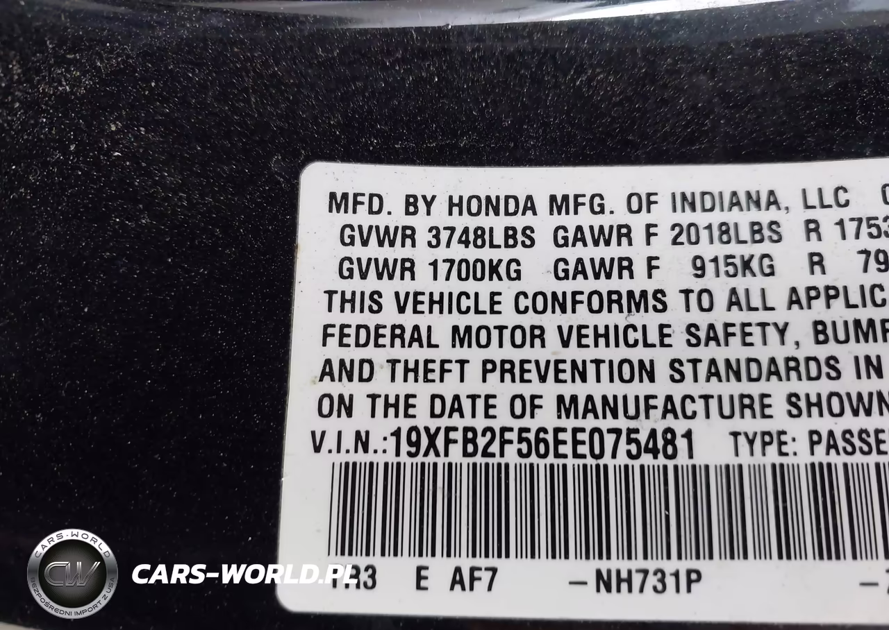 2014 Honda Civic Lx VIN:19XFB2F56EE075481 - 9