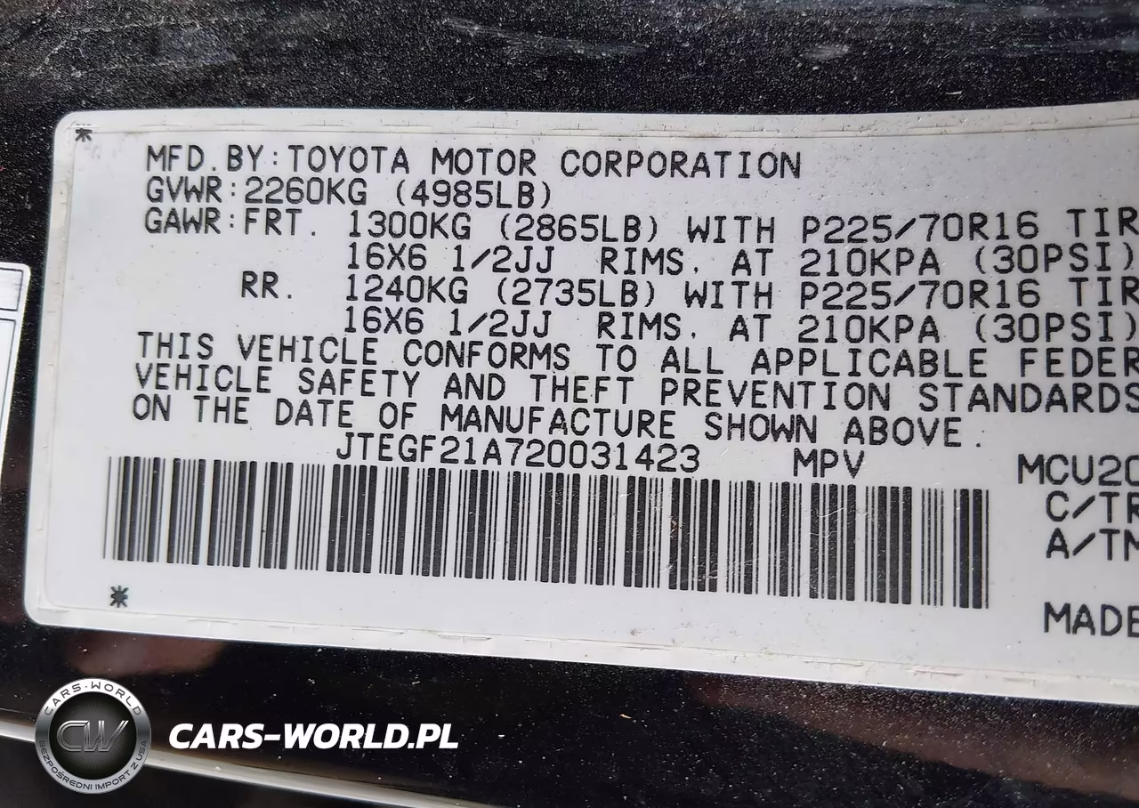 2002 Toyota Highlander V6 VIN:JTEGF21A720031423 - 9