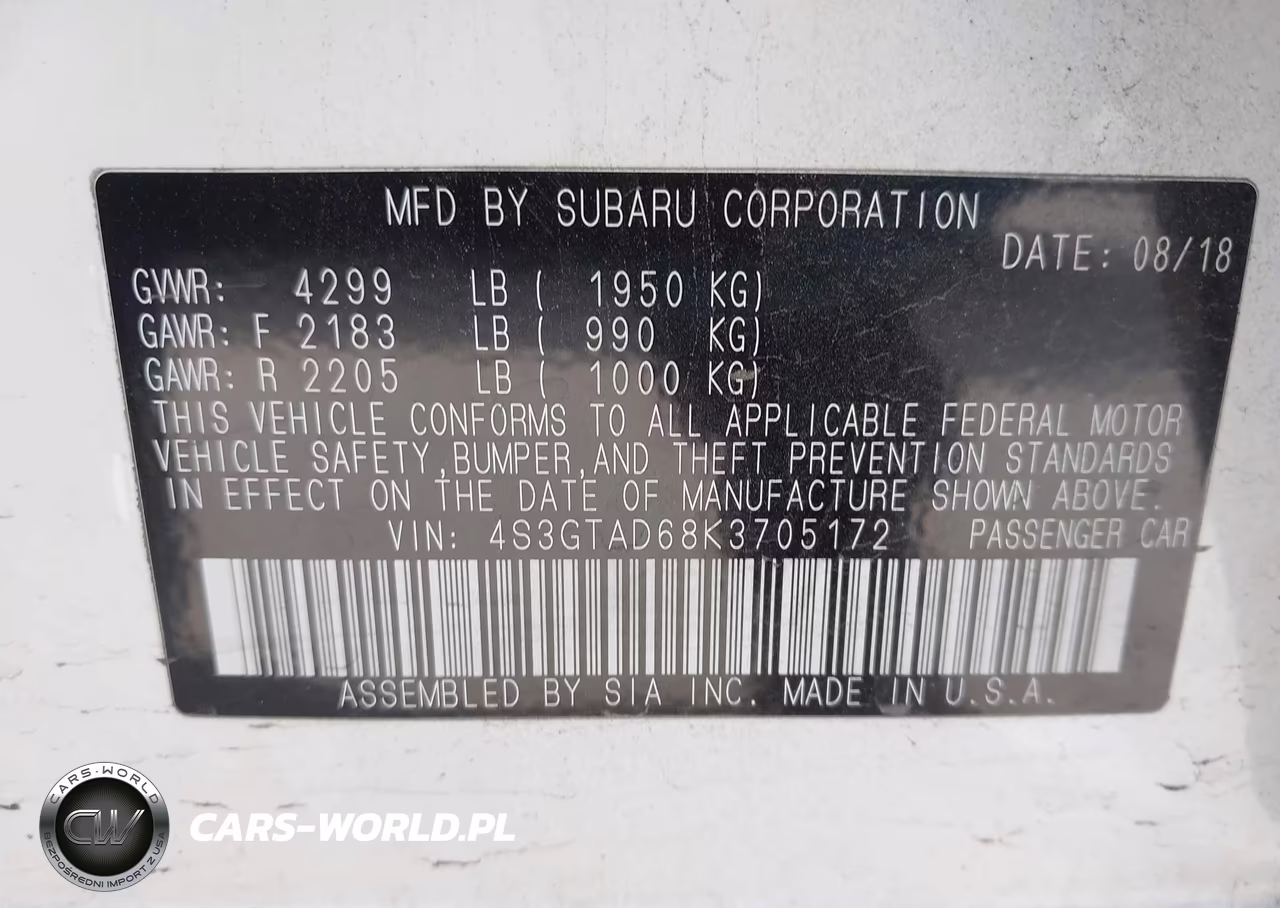 2019 Subaru Impreza 2.0I Premium VIN:4S3GTAD68K3705172 - 9