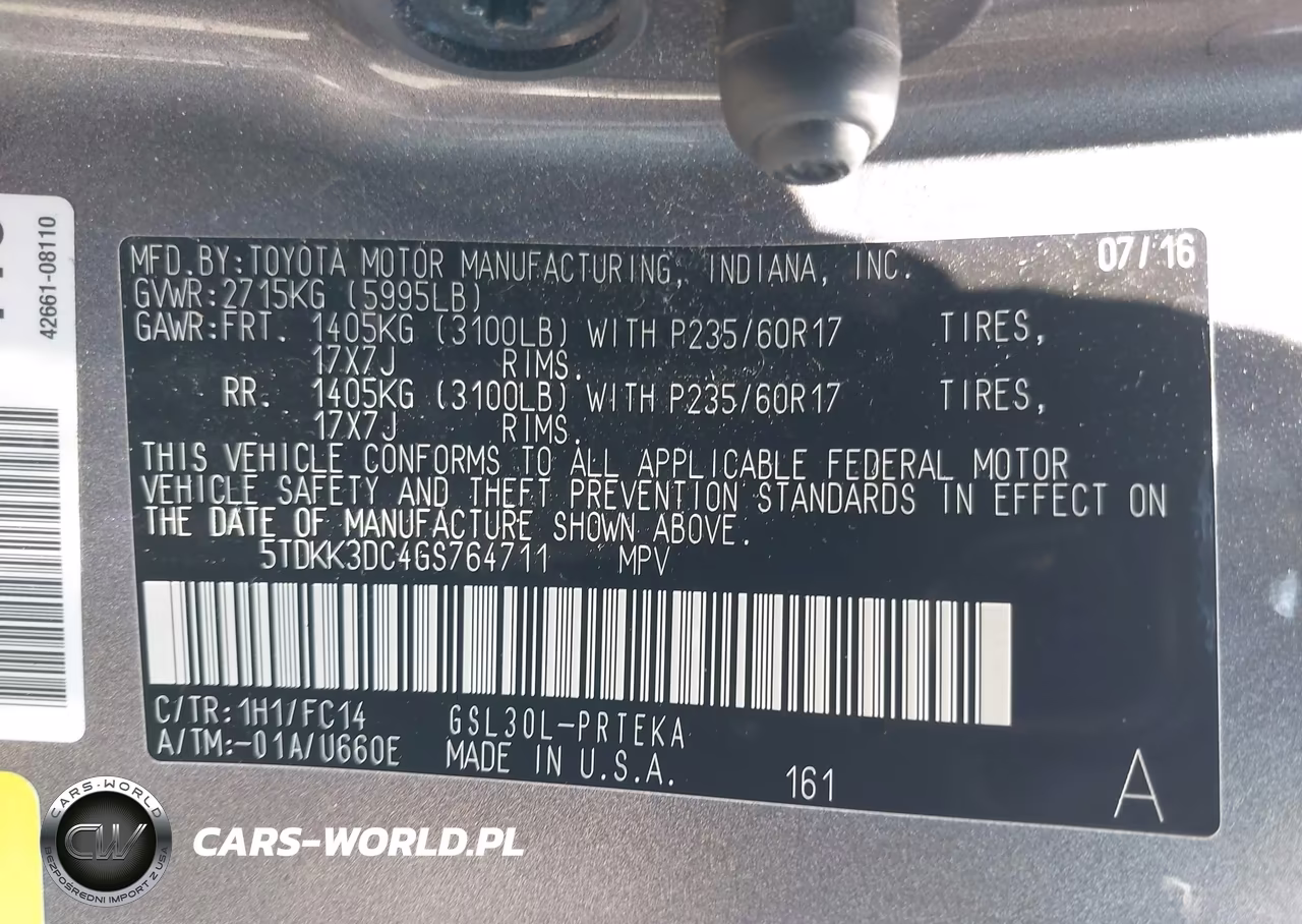 2016 Toyota Sienna Le 8 Passenger VIN:5TDKK3DC4GS764711 - 9