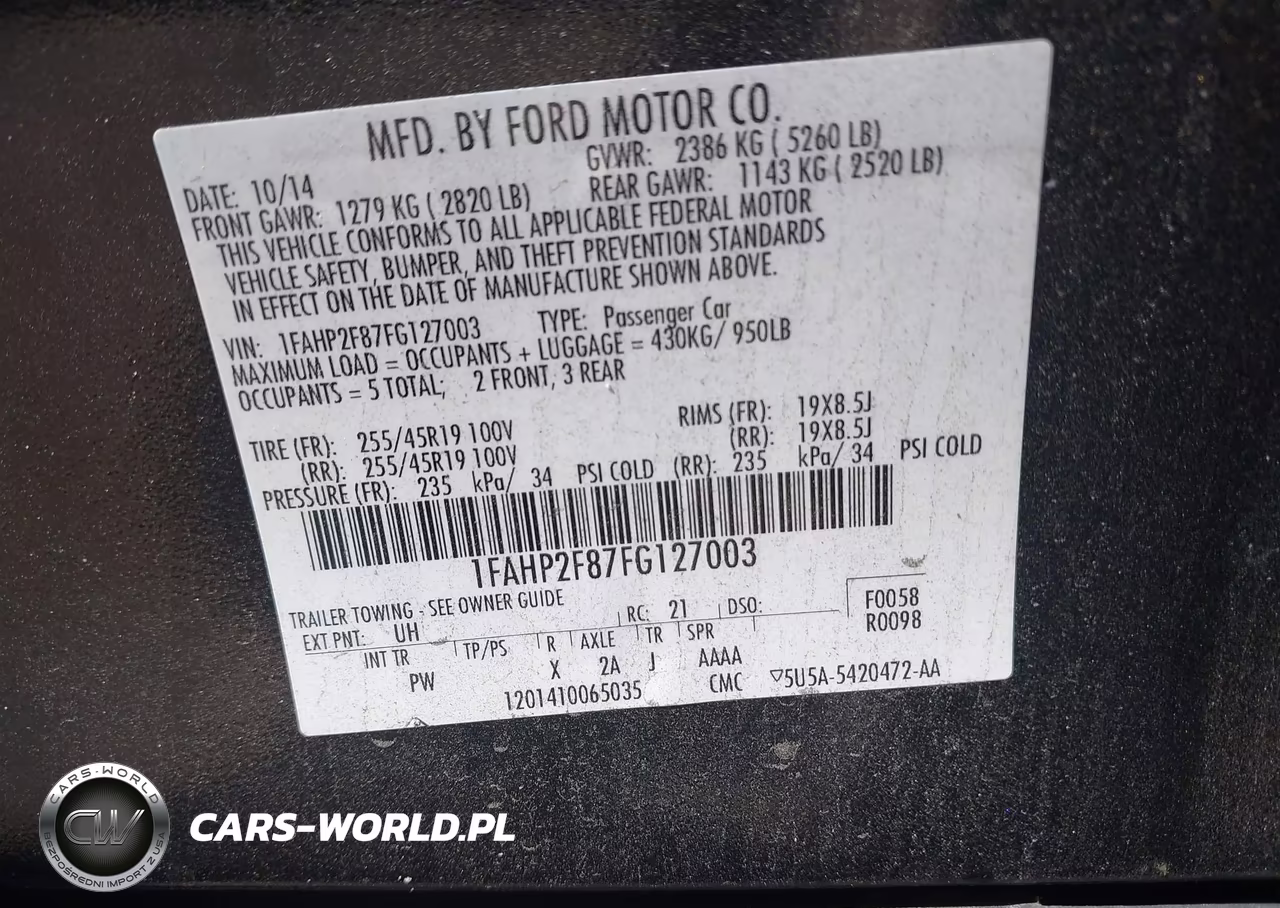 2015 Ford Taurus Limited VIN:1FAHP2F87FG127003 - 9