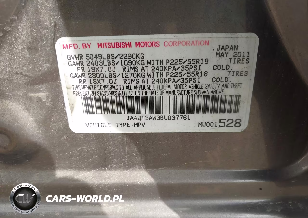 2011 Mitsubishi Outlander Se VIN:JA4JT3AW3BU037761 - 9