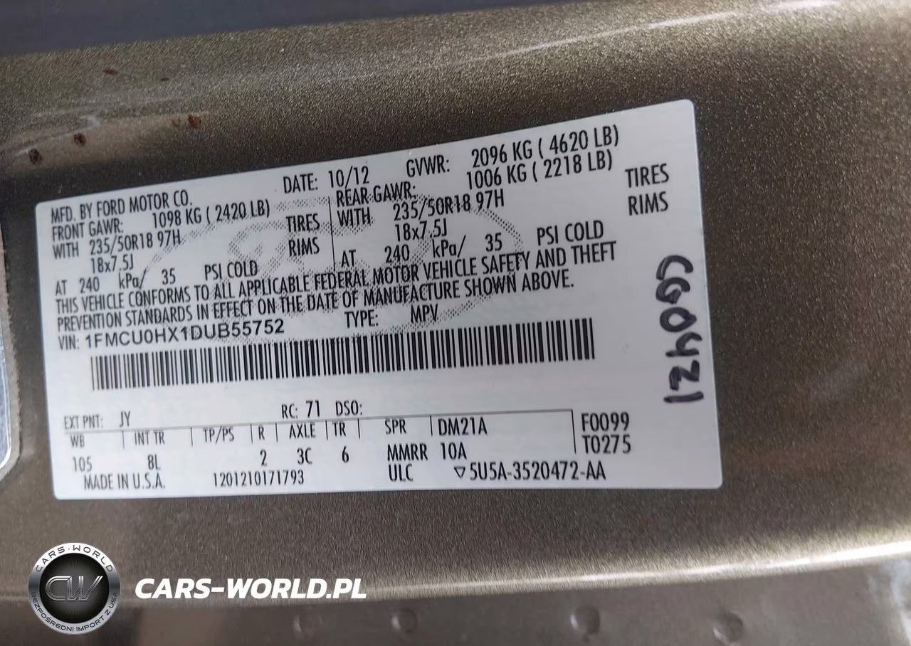 2013 Ford Escape Sel VIN:1FMCU0HX1DUB55752 - 9