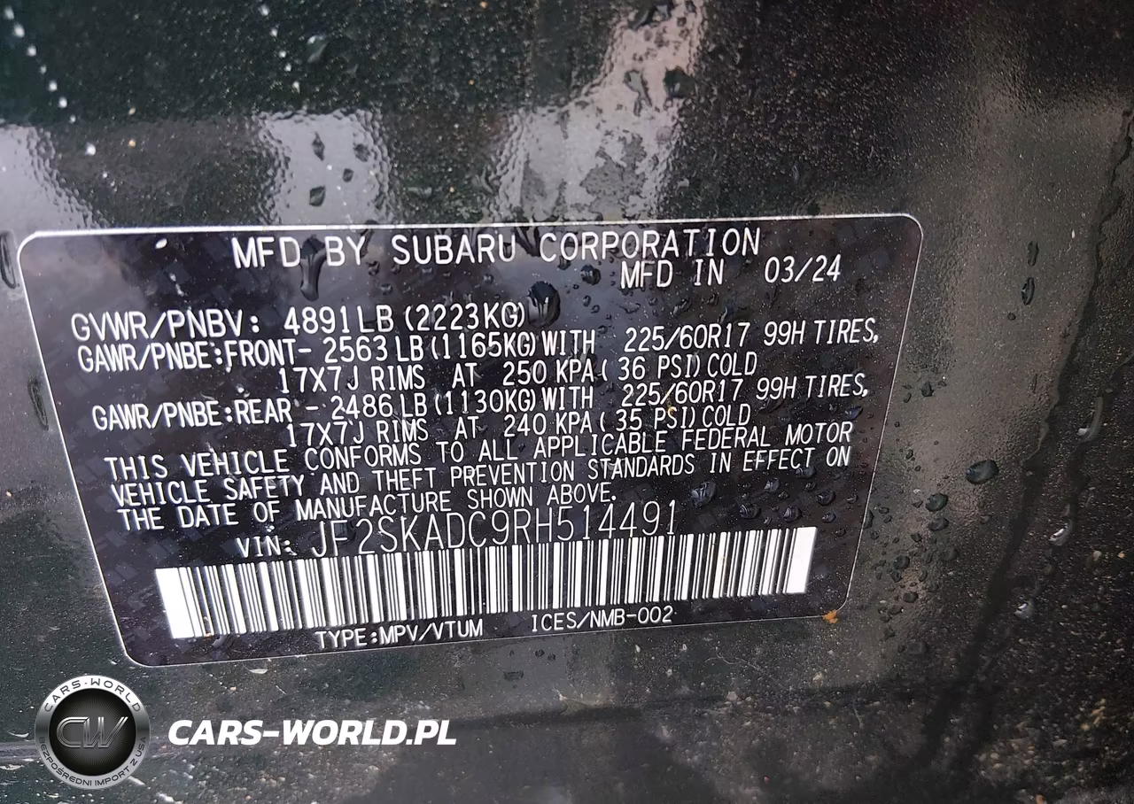 2024 Subaru Forester Premium VIN:JF2SKADC9RH514491 - 9