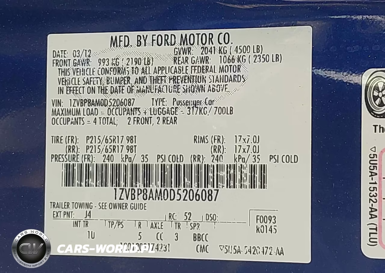 2013 Ford Mustang V6-V6 Premium VIN:1ZVBP8AM0D5206087 - 9