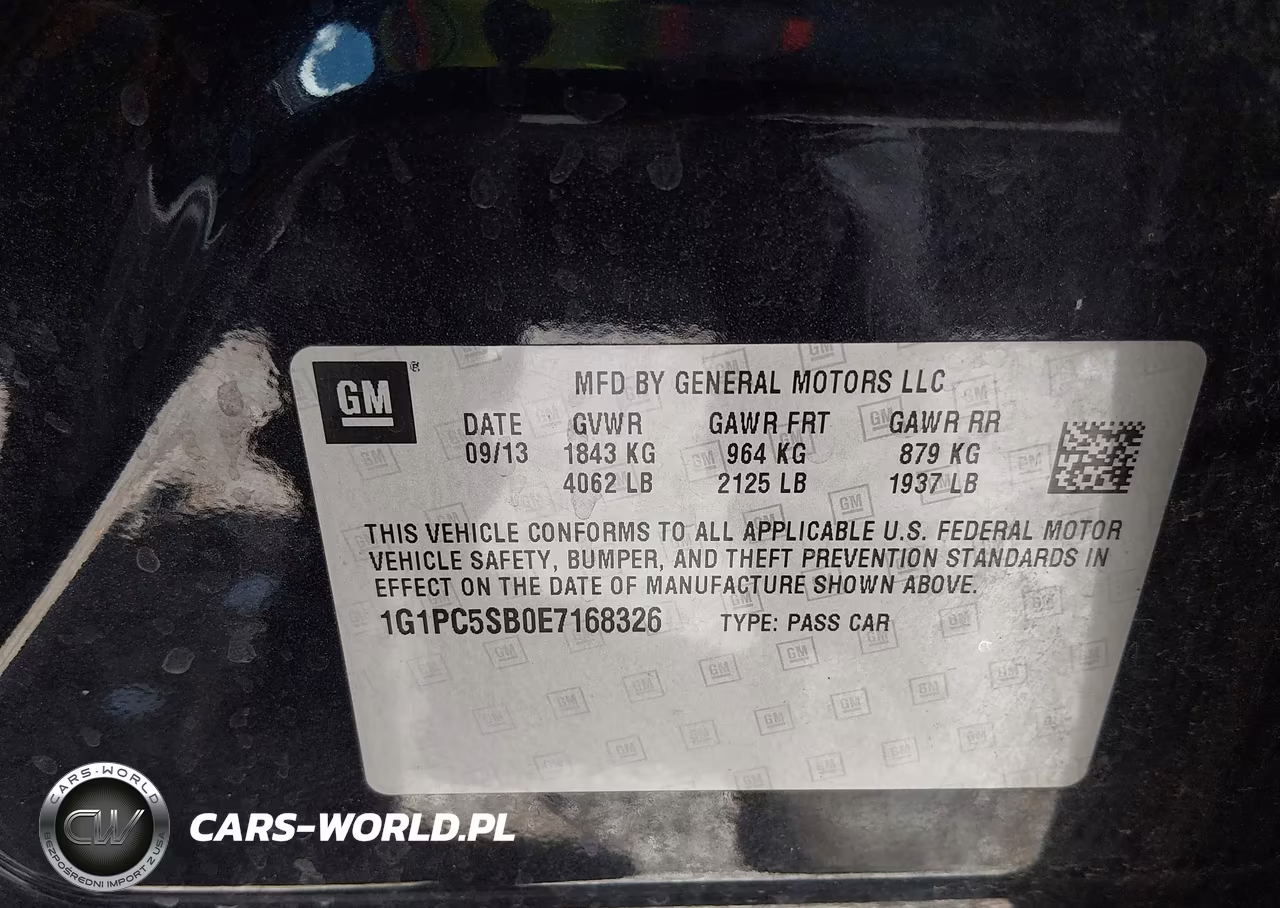 2014 Chevrolet Cruze 1Lt Auto VIN:1G1PC5SB0E7168326 - 9
