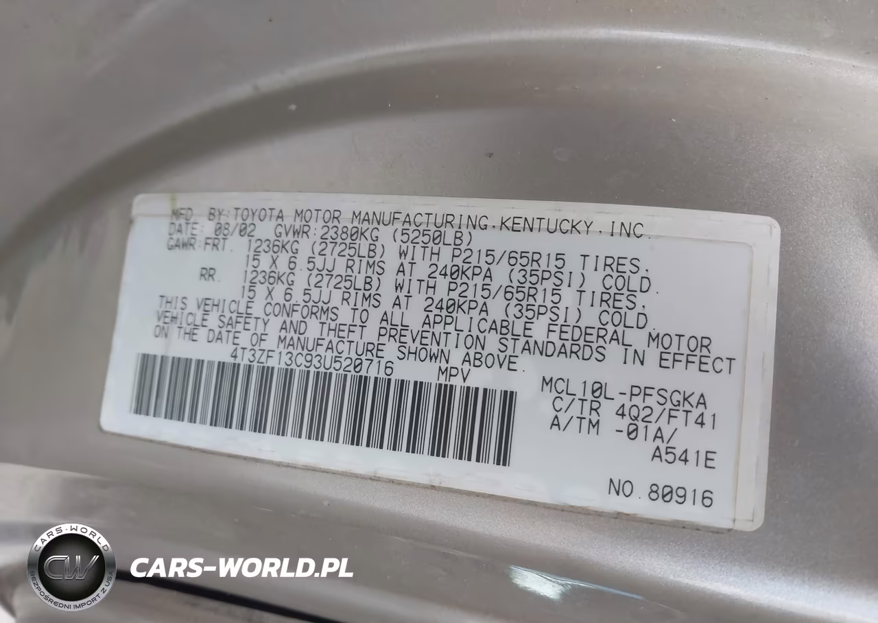 2003 Toyota Sienna Le VIN:4T3ZF13C93U520716 - 9
