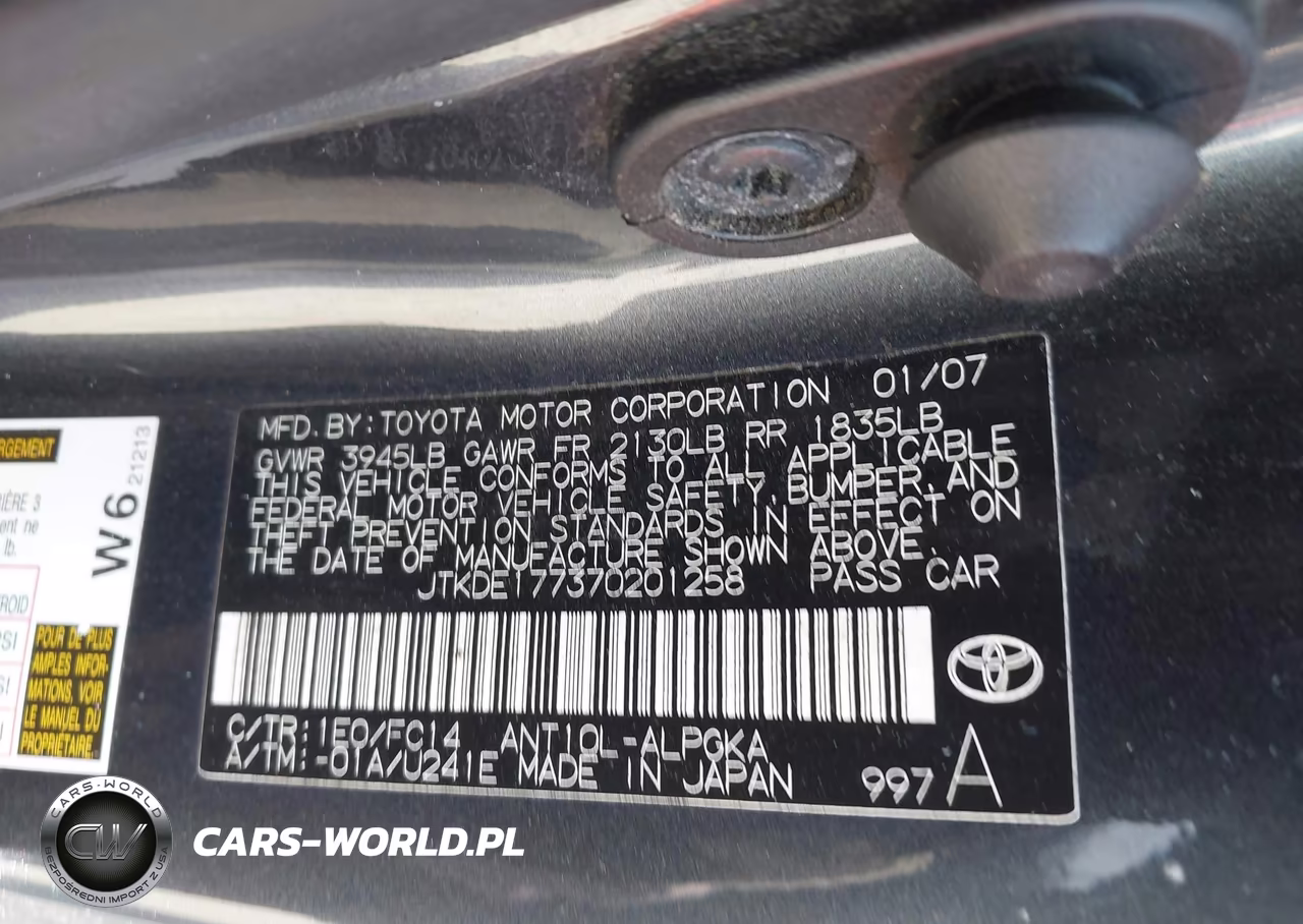 2007 Scion Tc VIN:JTKDE177370201258 - 9