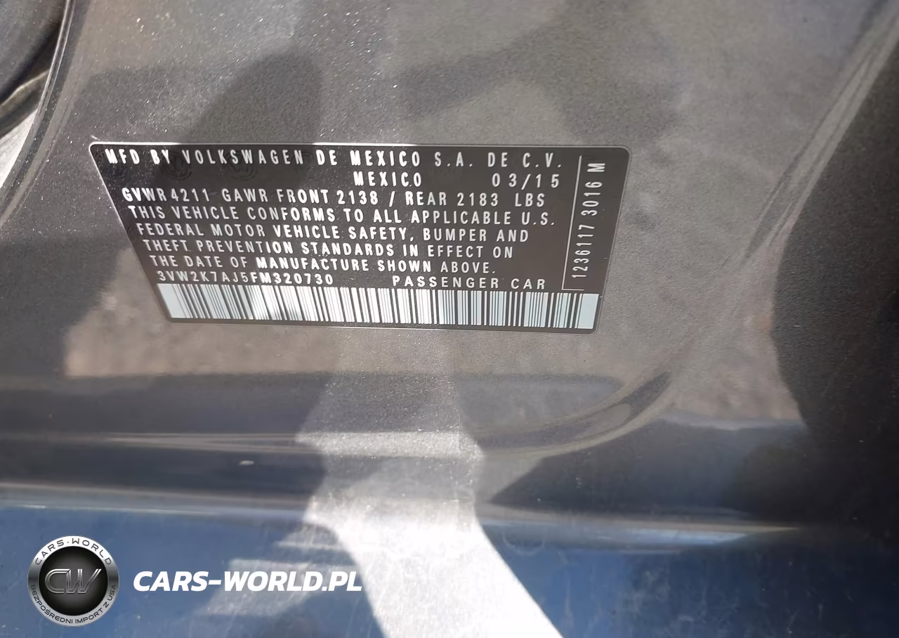 2015 Volkswagen Jetta 2.0L S VIN:3VW2K7AJ5FM320730 - 9