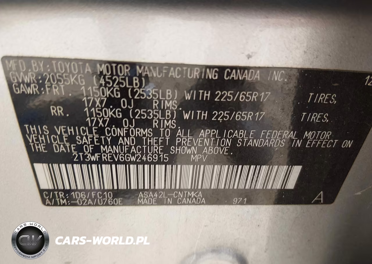 2016 Toyota Rav4 Xle VIN:2T3WFREV6GW246915 - 9