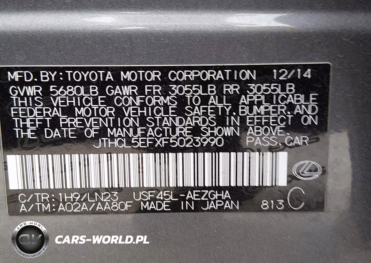 2015 Lexus Ls 460 VIN:JTHCL5EFXF5023990 - 9